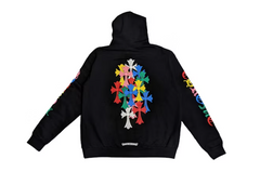 Chrome Hearts Multicolor Cemetery Cross Zip Up Hoodie - Black