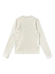 Chrome Hearts logo embroidered waffle henley collar shirt