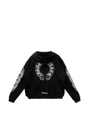 Chrome Hearts Thermal Floral Horseshoe Zip Up "Black"