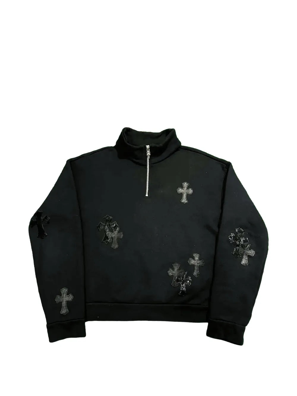 Chrome Hearts Cross-patch quarter-zip sweater
