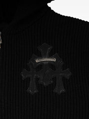 Chrome Hearts cross-patch zip-up hoodie