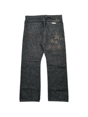 Chrome Hearts leather star-patch jeans