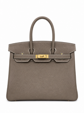 Birkin 30 Retourne in Etoupe Togo Leather with White Stitching (Gold Hardware)