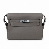 🆕 In stock Kelly Messenger messenger bag for men and women, pewter gray silver buckle, imported leather, all-steel hand-waxed thread, the highest cost-effectiveness on the Internet. The classic combin