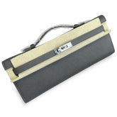 Kelly Cut 31 Clutch Epsom Leather Picture Pewter Gray