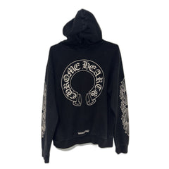 Chrome Hearts Hoodie Black Horseshoe Floral Sleeve