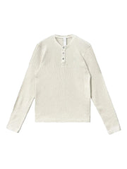 Chrome Hearts logo embroidered waffle henley collar shirt