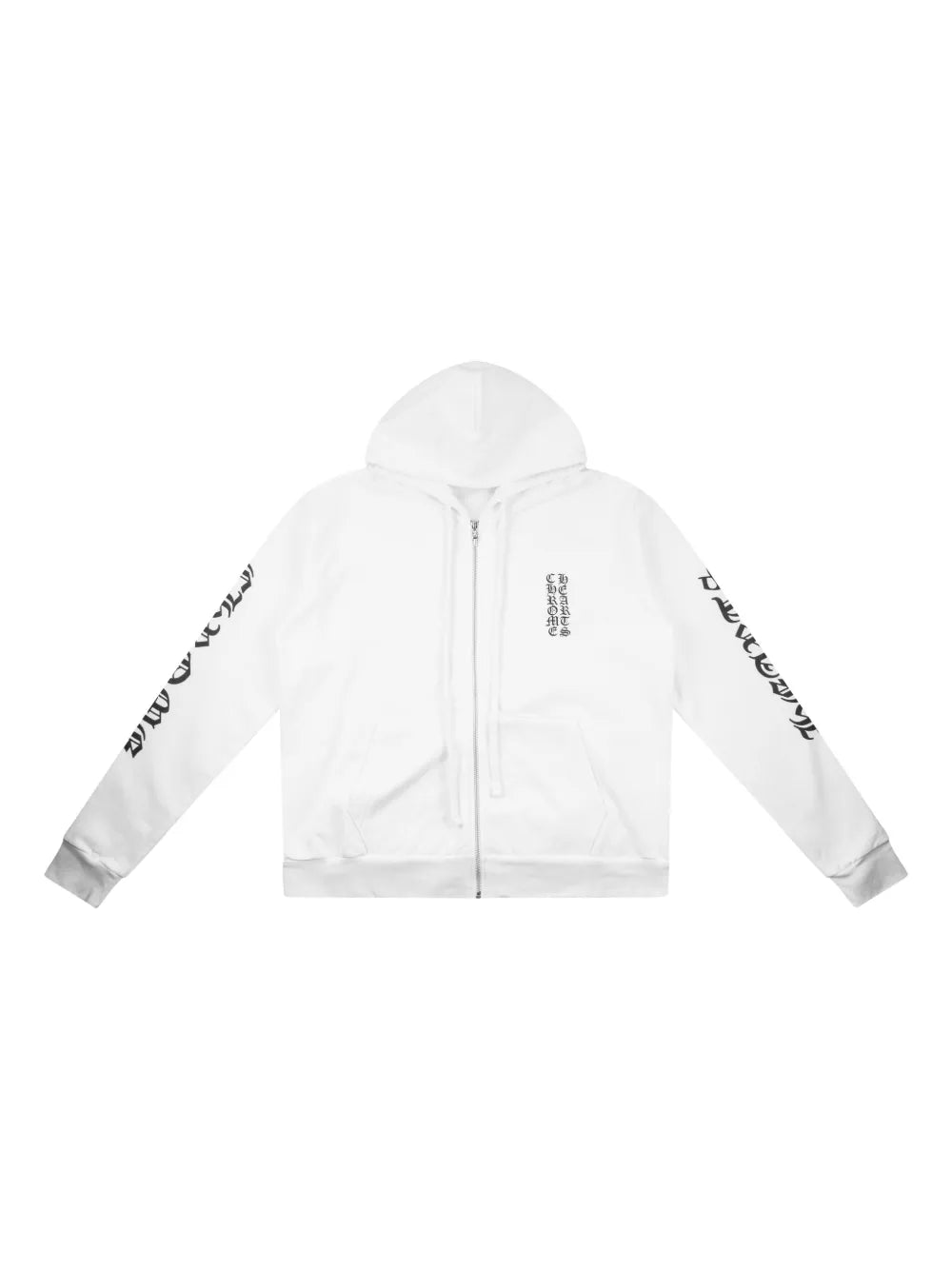 Chrome Hearts vertical-logo zip-up hoodie
