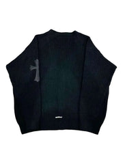 Chrome Hearts cross-patch waffle knit cardigan