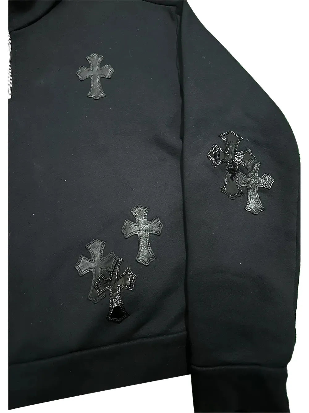 Chrome Hearts Cross-patch quarter-zip sweater