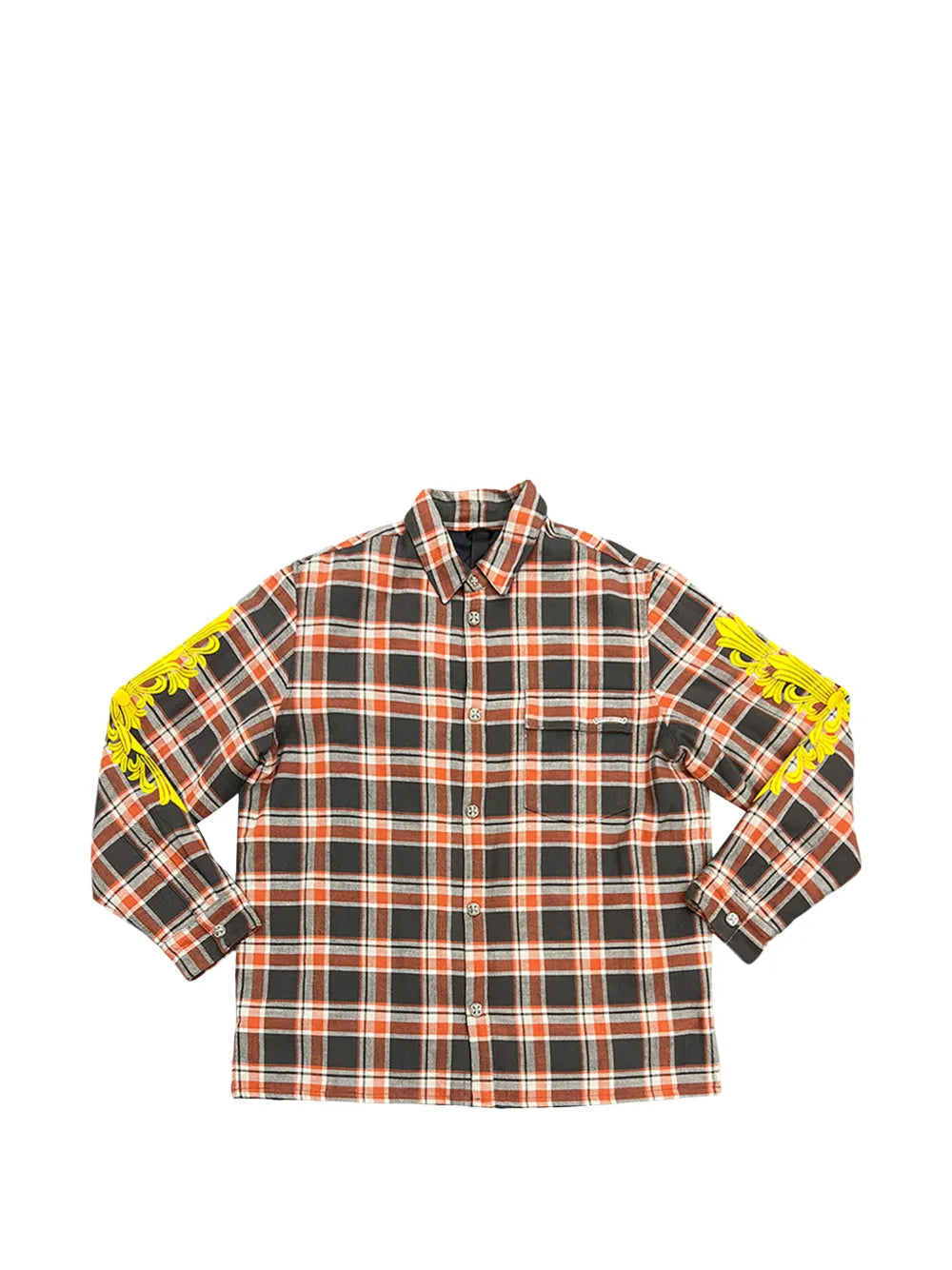 Chrome Hearts check embroidered flannel jacket