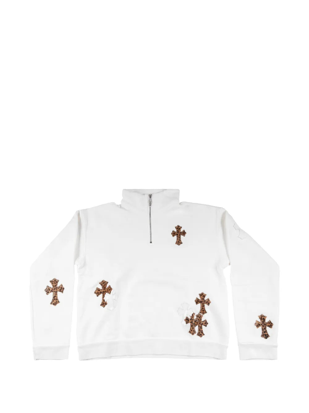 Chrome Hearts leopard-print cross patch sweatshirt
