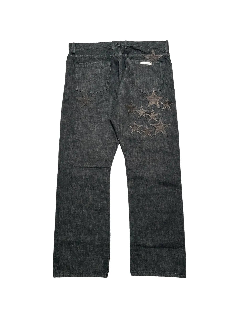 Chrome Hearts leather star-patch jeans