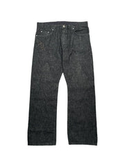Chrome Hearts leather star-patch jeans