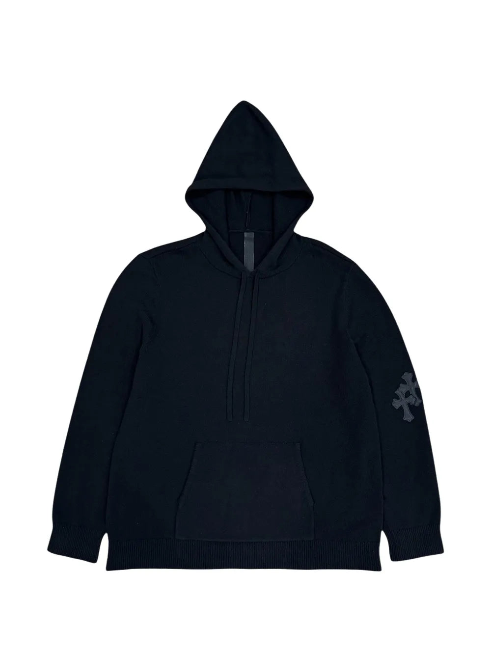 Chrome Hearts leather-patch cashmere hoodie