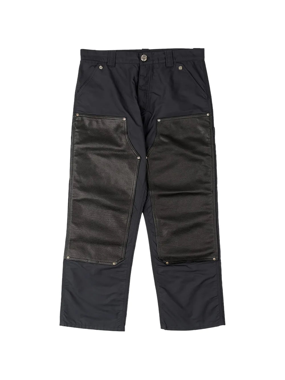 Chrome Hearts leather double-knee carpenter trousers