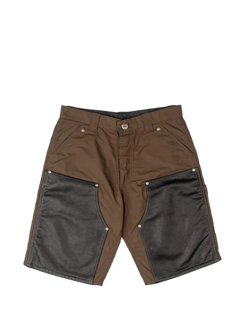 Chrome Hearts leather-panelled carpenter shorts