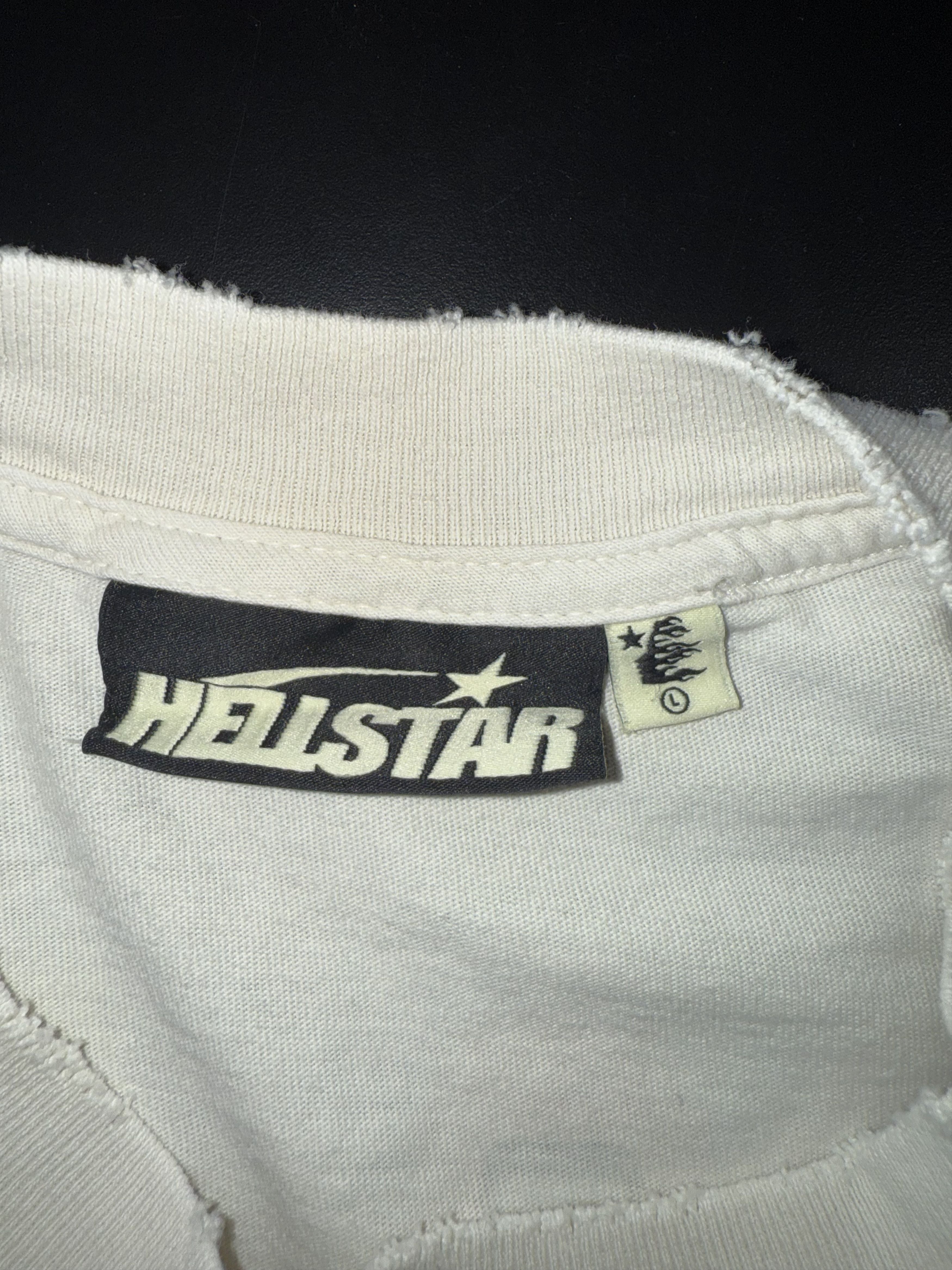 Hellstar Tee White Star Face Rhinestone