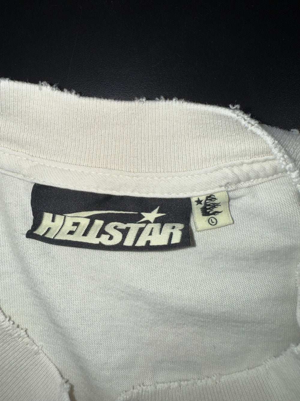 Hellstar Tee White Star Face Rhinestone
