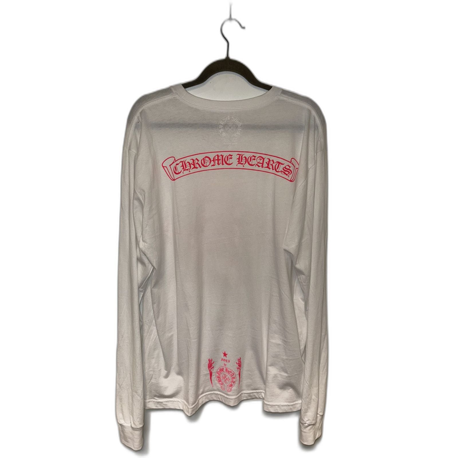 Chrome Hearts L/S Tee White Pink Skull FOTI