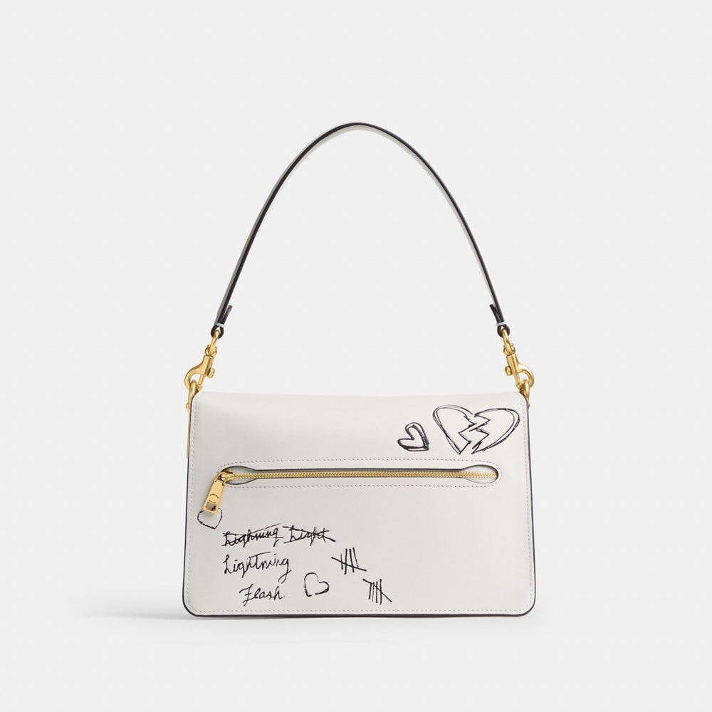 Chain Tabby Shoulder Bag With Sketch Print