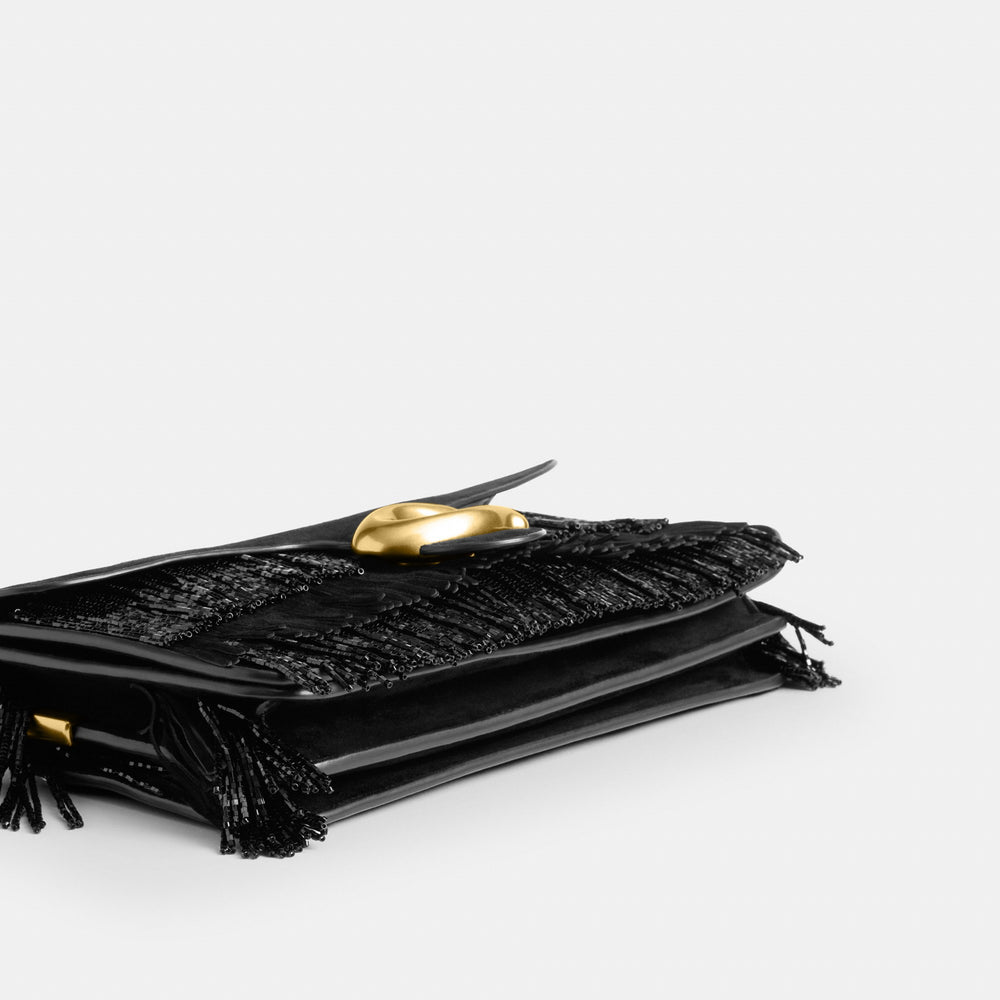 Tabby Shoulder Bag 26 With Crystal Beaded Fringe