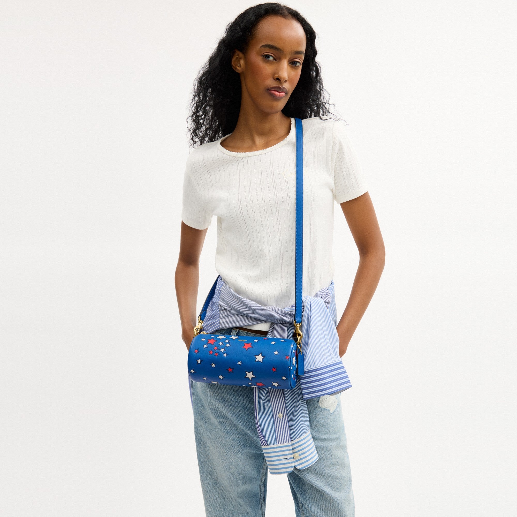 Barrel Bag With Americana Star Print