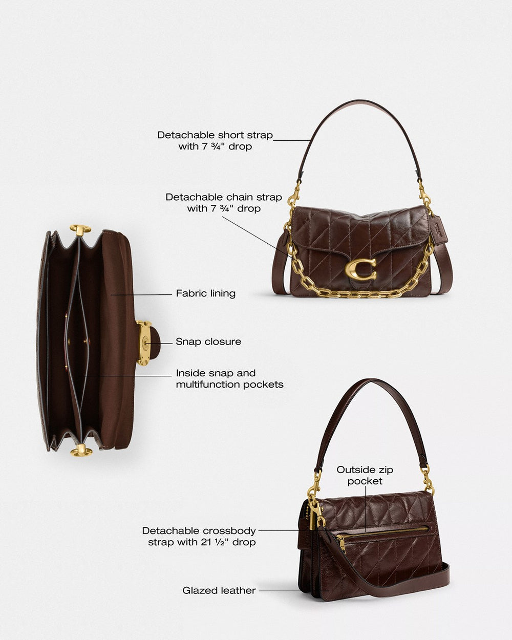 Chain Tabby Shoulder Bag With Quilting