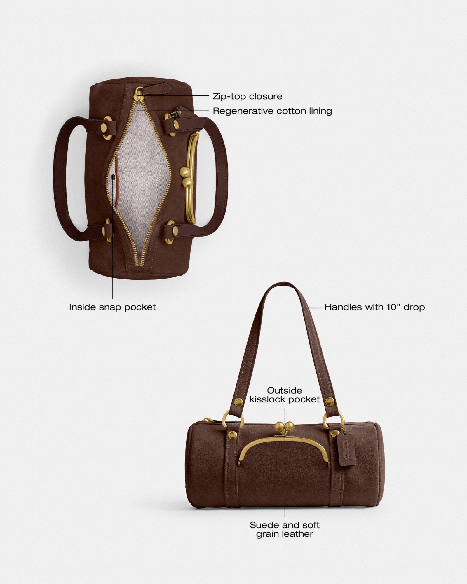Kisslock Barrel Bag