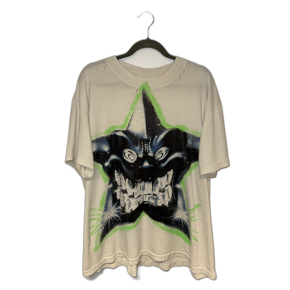Hellstar Tee White Star Face Rhinestone