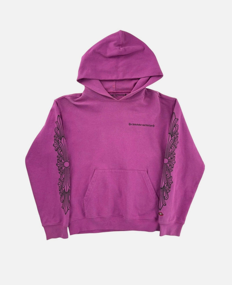 Chrome Hearts Purple Spider Web Floral Cross Pullover Hoodie
